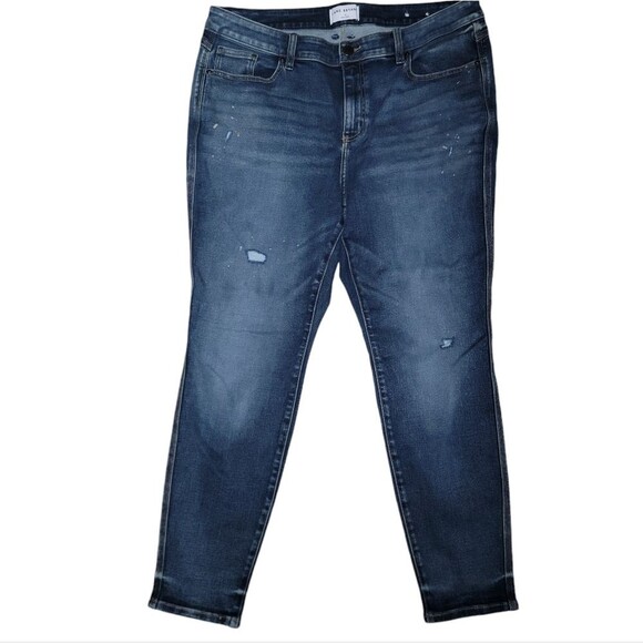 Lane Bryant Slim Leg Paint Splatter Stretch Denim Jeans Size 18 - Picture 1 of 6